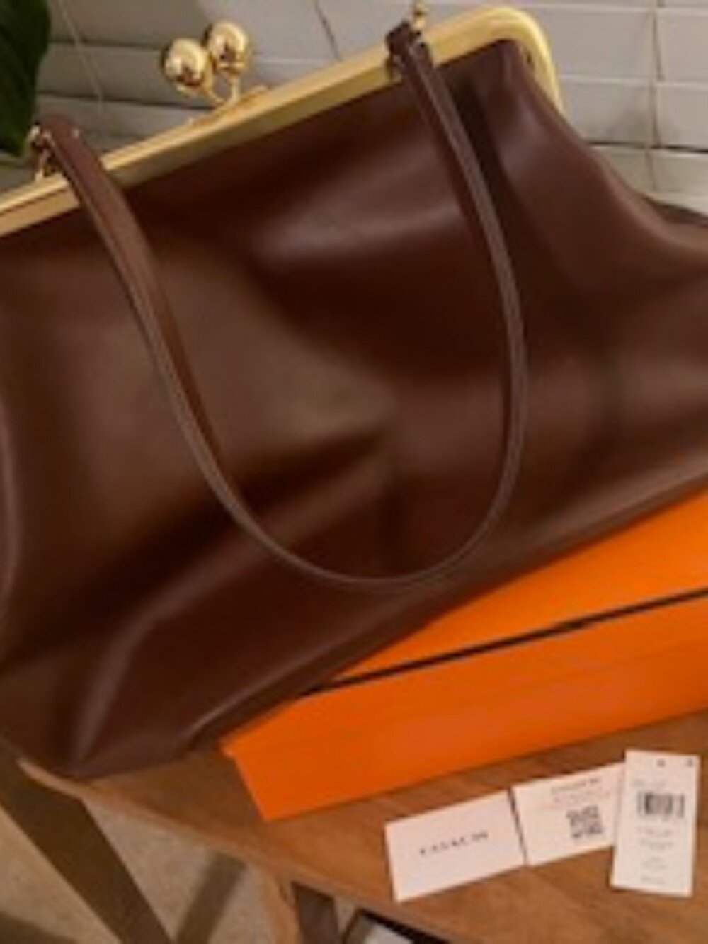 COACH Large Kisslock Frame Bag